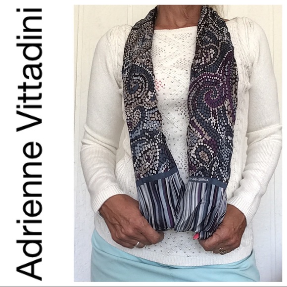 ADRIENNE VITTADINI VINTAGE SILK SCARF - Picture 3 of 8